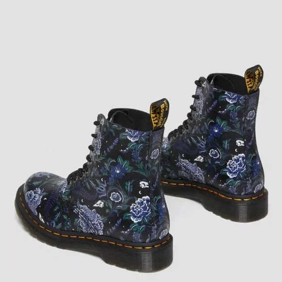 Dr. Martens 1460 Pascal Women's Boots Size 7 (38) Mystic Floral Black Combat - Picture 5 of 15